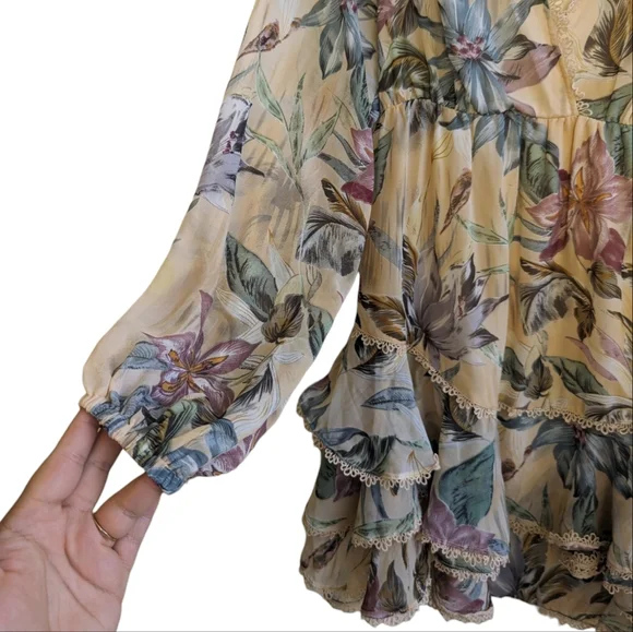 Luxxel Floral Long Sleeve Open Back Dress - Picture 3 of 10